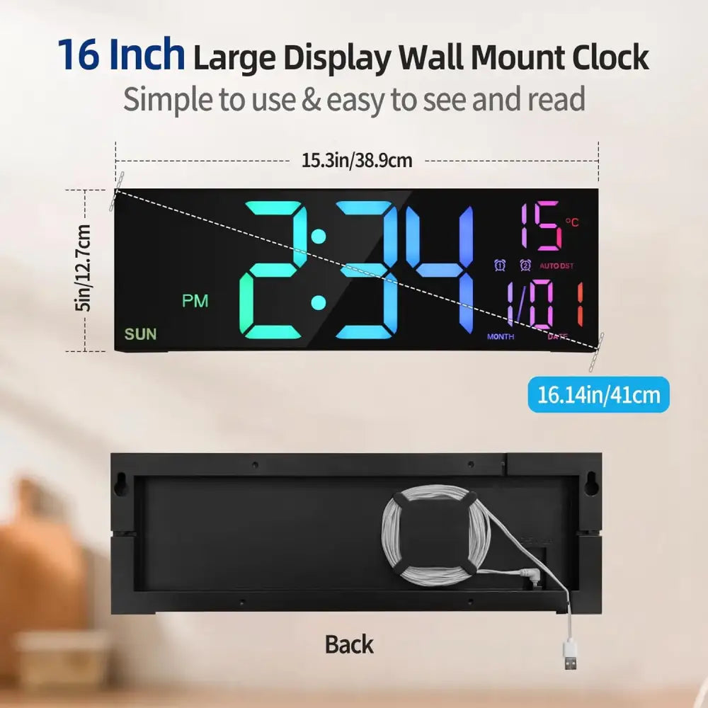 Large Digital Wall Clock