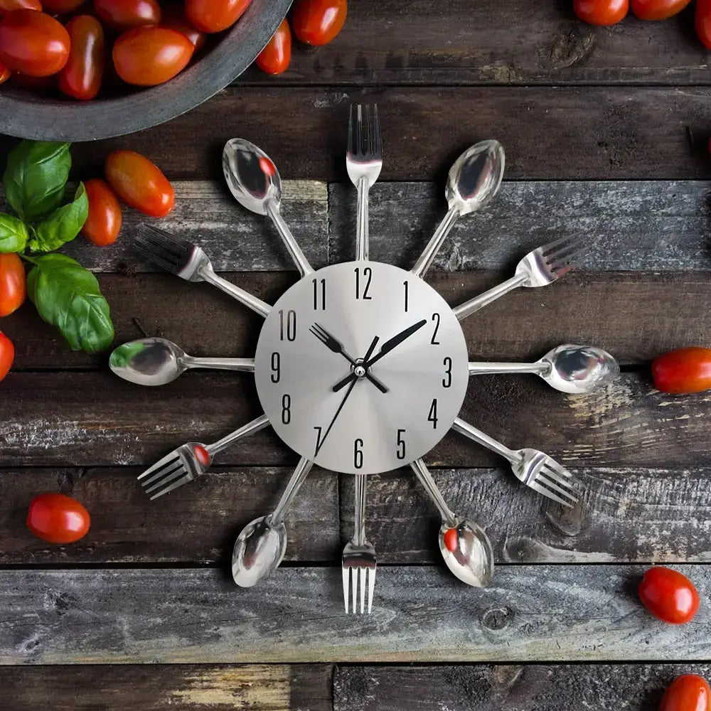 Wall clock Kitchen cutlery - wall clock