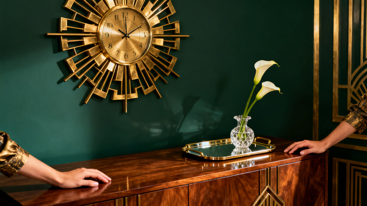 Wall Clocks for Art Deco Interiors: Geometry, Glamour, and the Right Timepiece