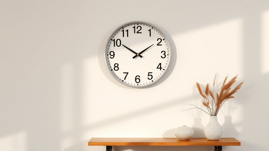 Wall Clock with Arabic Numerals: Clean Design, Real Character
