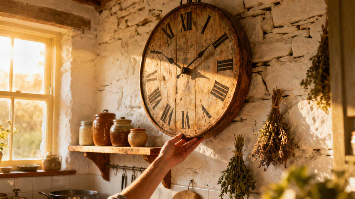Rustic Wall Clocks for Country Home Decor: Natural Wood, Aged Finishes, and Real Character