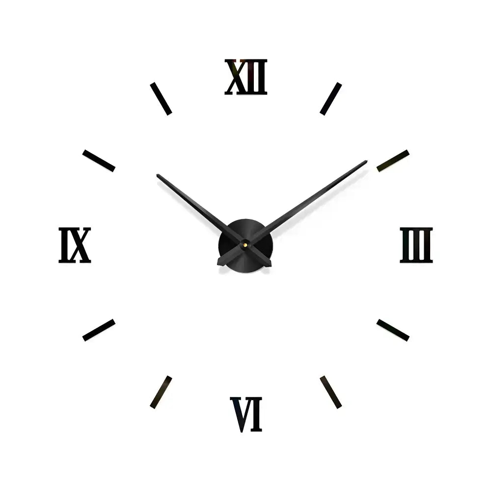 3D DIY Wall Clock Stickers - noir 120 cm - wall clock