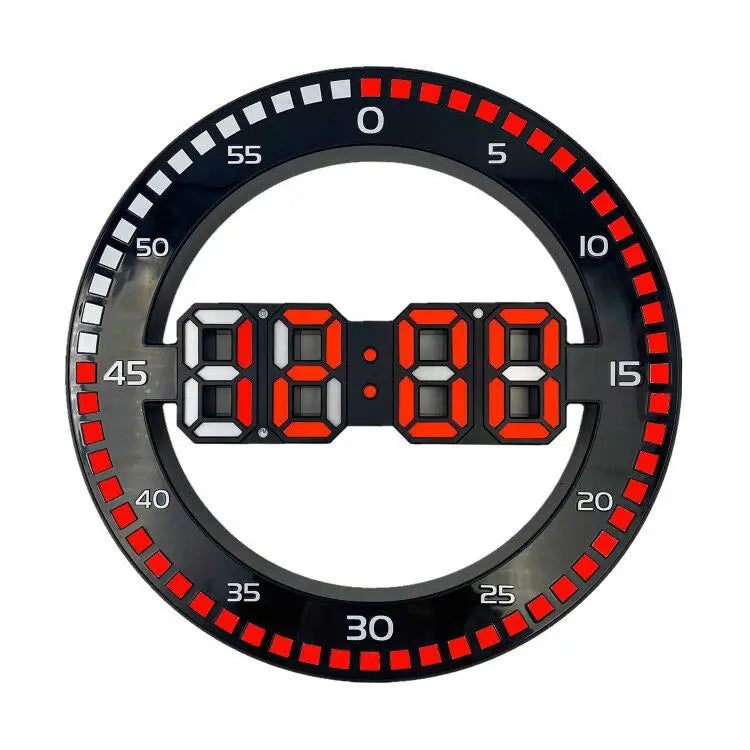 3D LED Digital Wall Clock with Date & Temperature Display