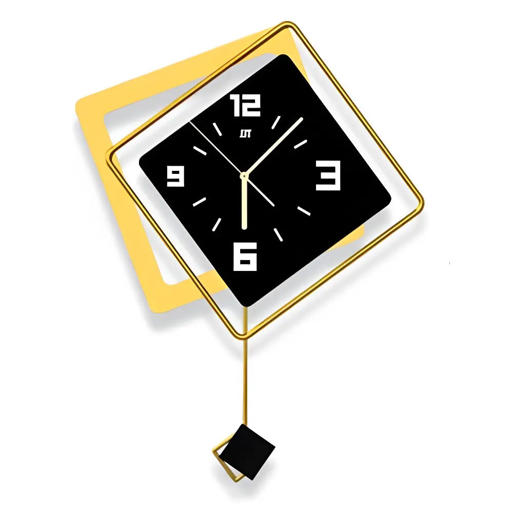 3D Modern Wall Clock - Geometric Metal & Acrylic, Silent Quartz