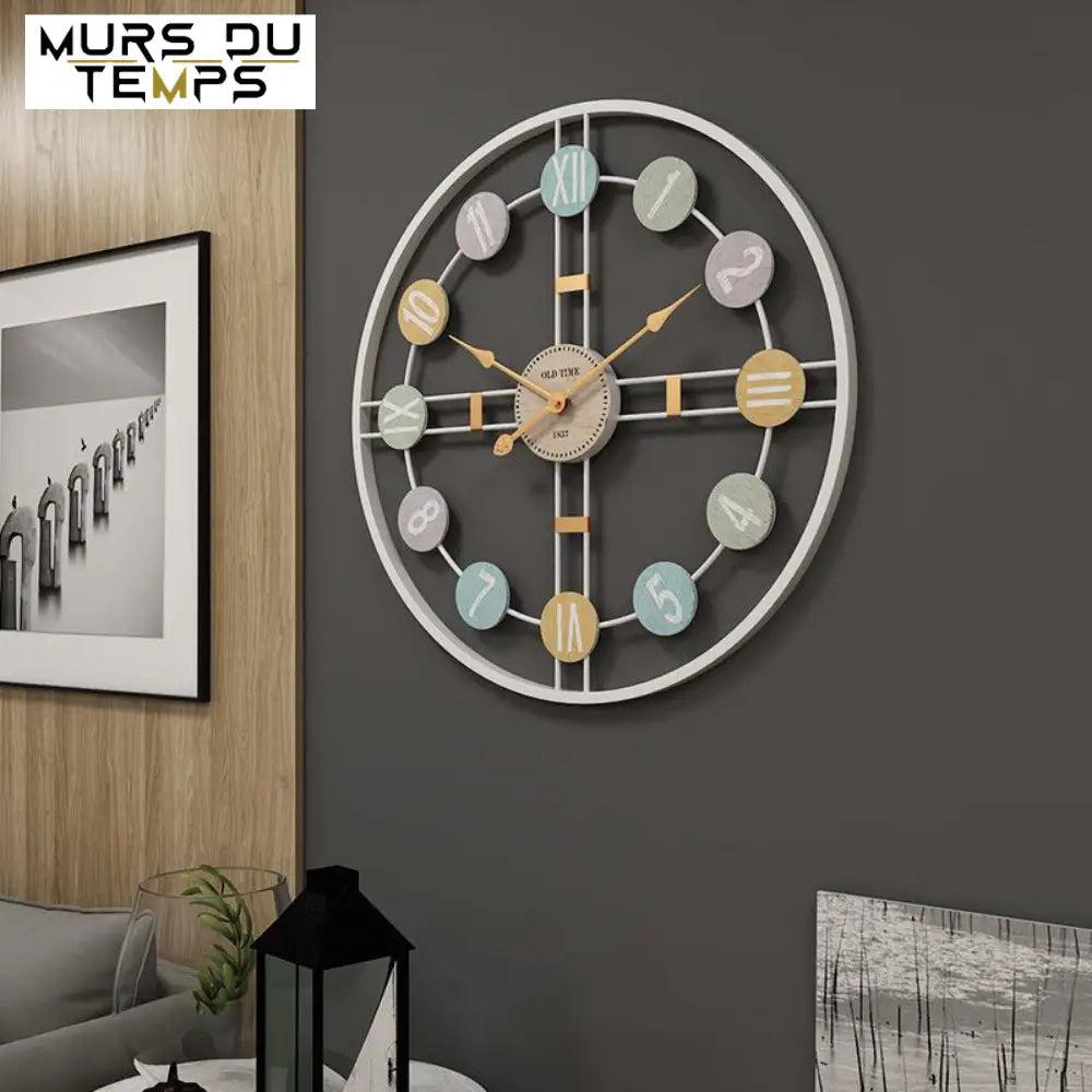 Gold retro wall clock American style design side profile showing 9mm thickness