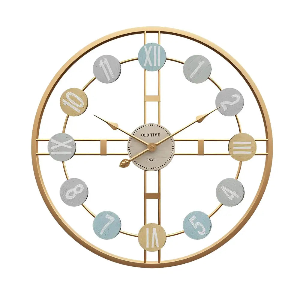 3D retro wall clock in black finish styled in modern living room