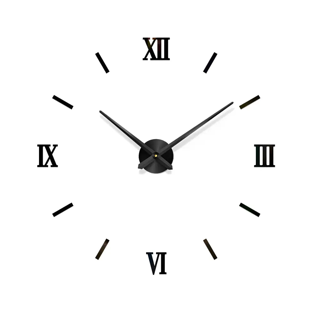 3D Sticker Wall Clock - Silent Quartz, Metal, 3 Sizes