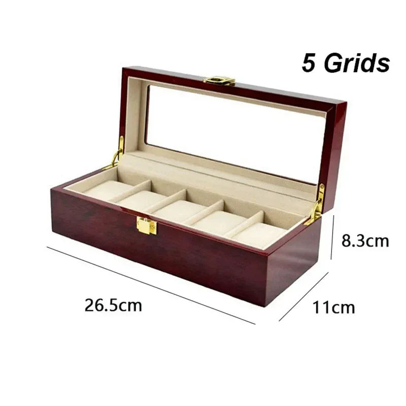 Wooden Watch Box Organizer with Removable Compartments