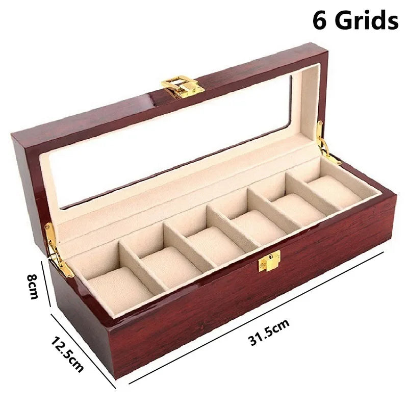 Wooden Watch Box Organizer with Removable Compartments