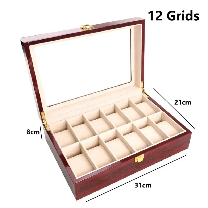 Wooden Watch Box Organizer with Removable Compartments
