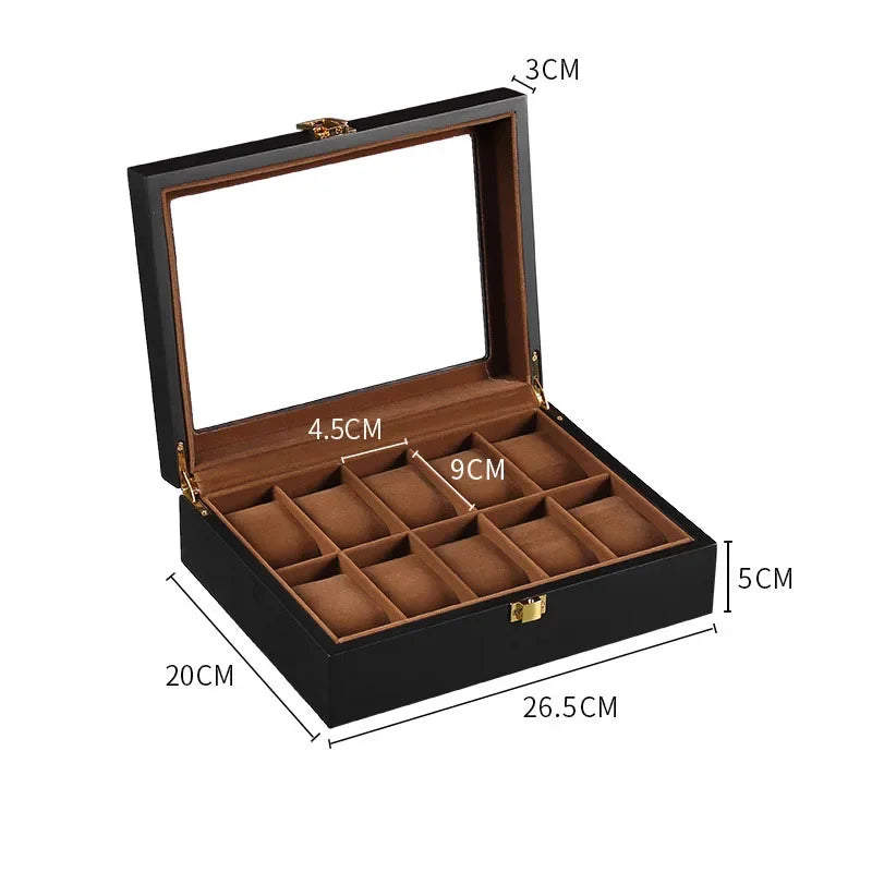 Wooden Watch Box Organizer with Removable Compartments