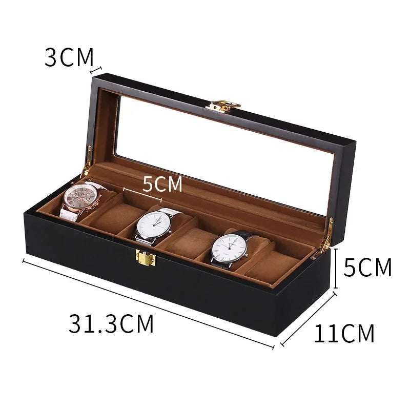 Wooden Watch Box Organizer with Removable Compartments