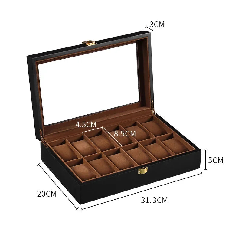Wooden Watch Box Organizer with Removable Compartments