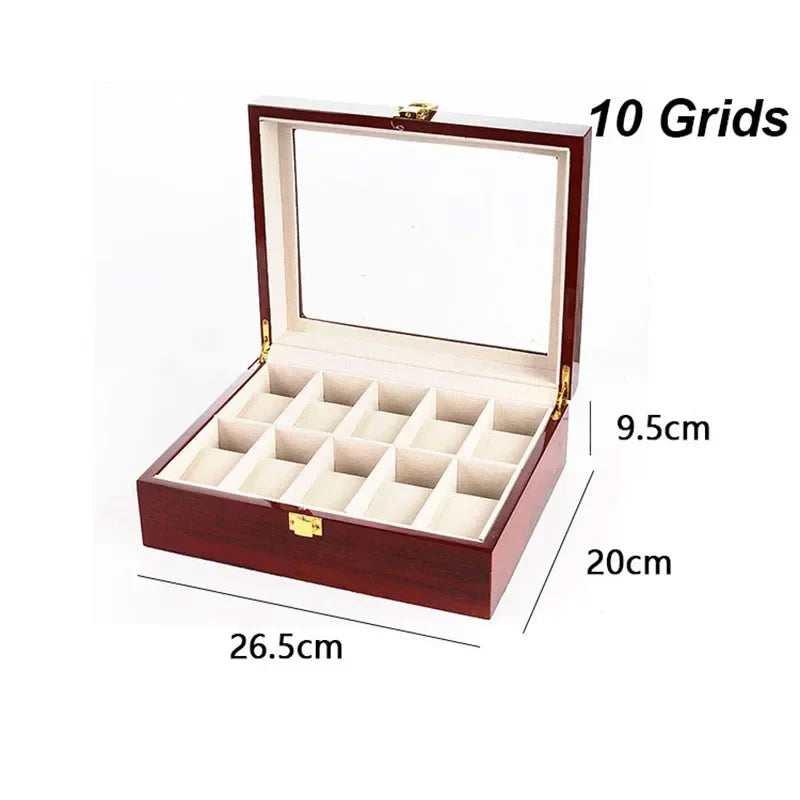 Wooden Watch Box Organizer with Removable Compartments