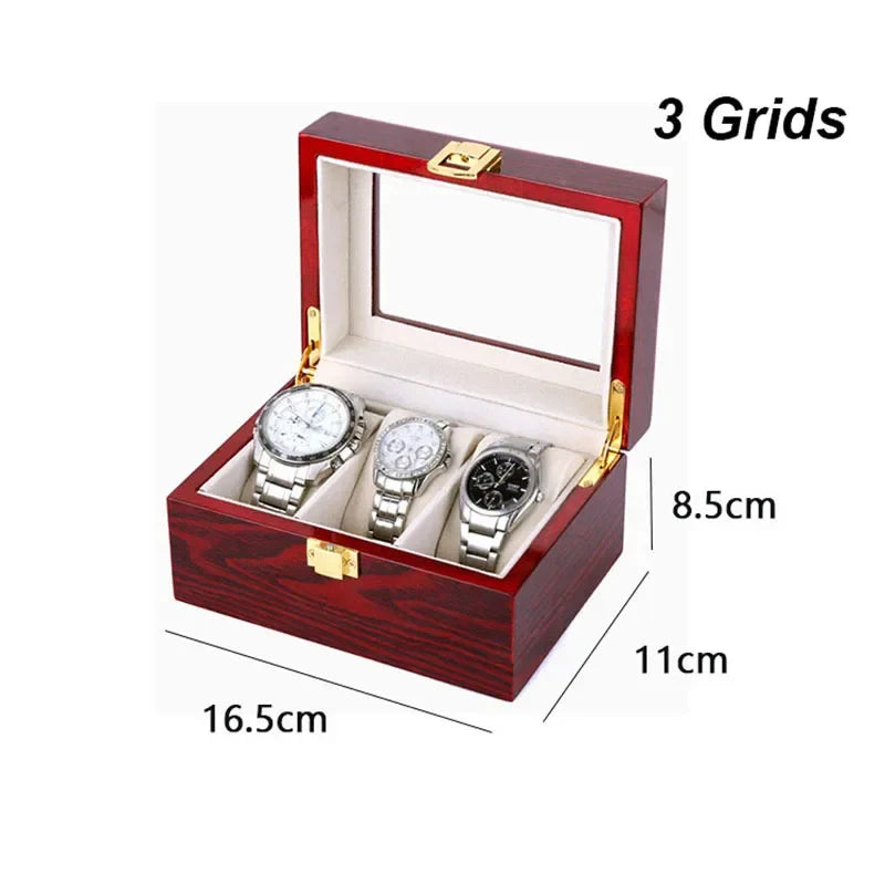 Wooden Watch Box Organizer with Removable Compartments