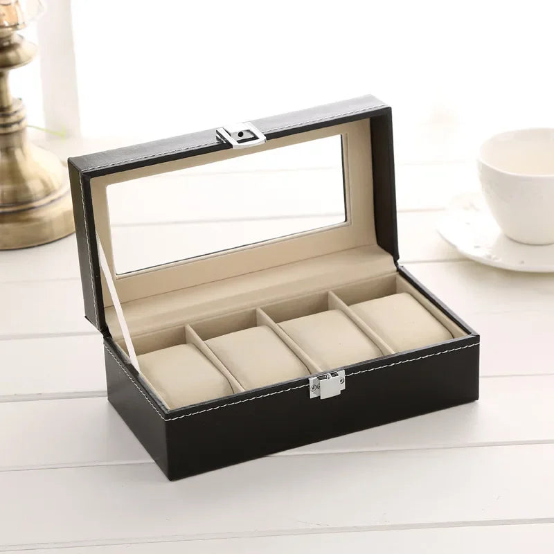 PU Leather Watch Box Organizer - 2 to 12 Slot Options