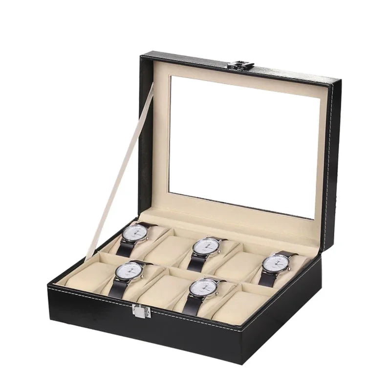 PU Leather Watch Box Organizer - 2 to 12 Slot Options