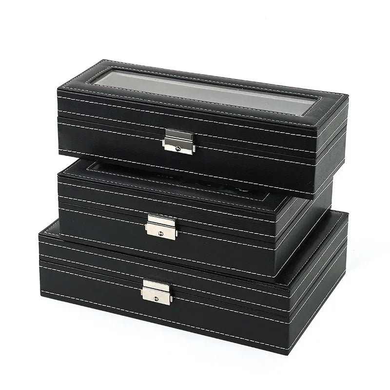 PU Leather Watch Box Organizer - 2 to 12 Slot Options
