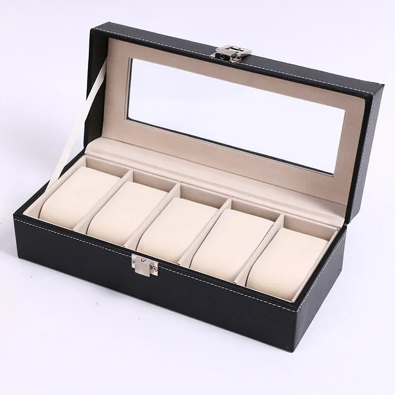 PU Leather Watch Box Organizer - 2 to 12 Slot Options