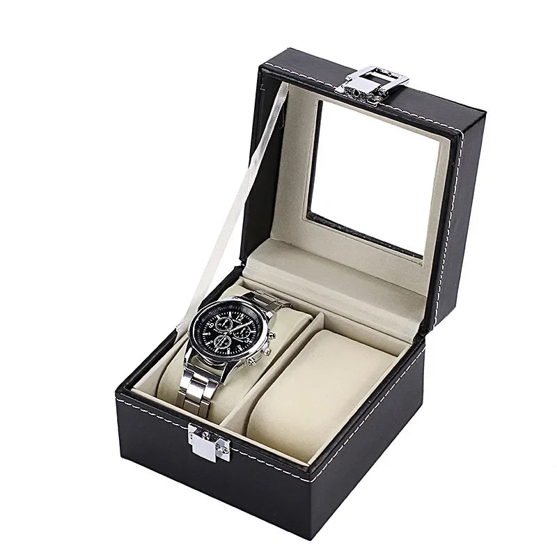 PU Leather Watch Box Organizer - 2 to 12 Slot Options