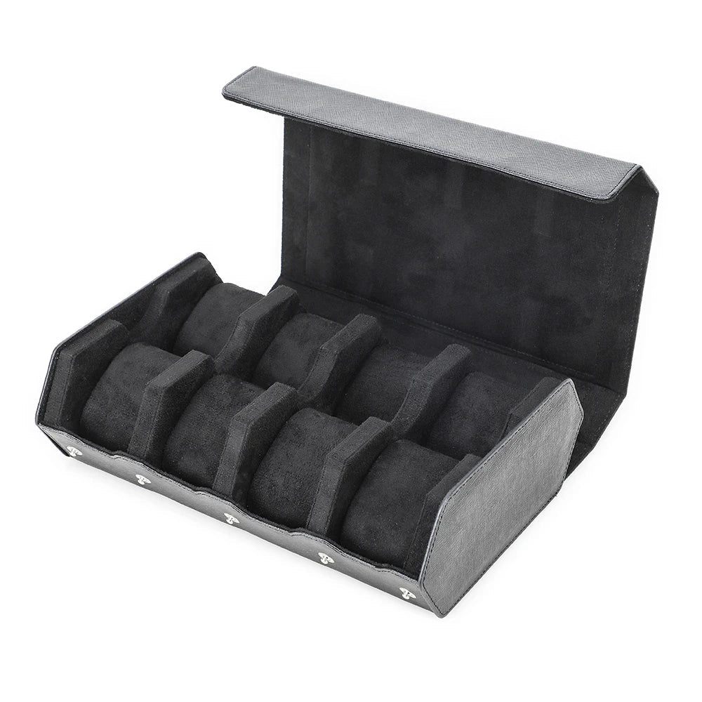 Genuine Leather Travel Watch Case - 6 or 8 Slot Organizer