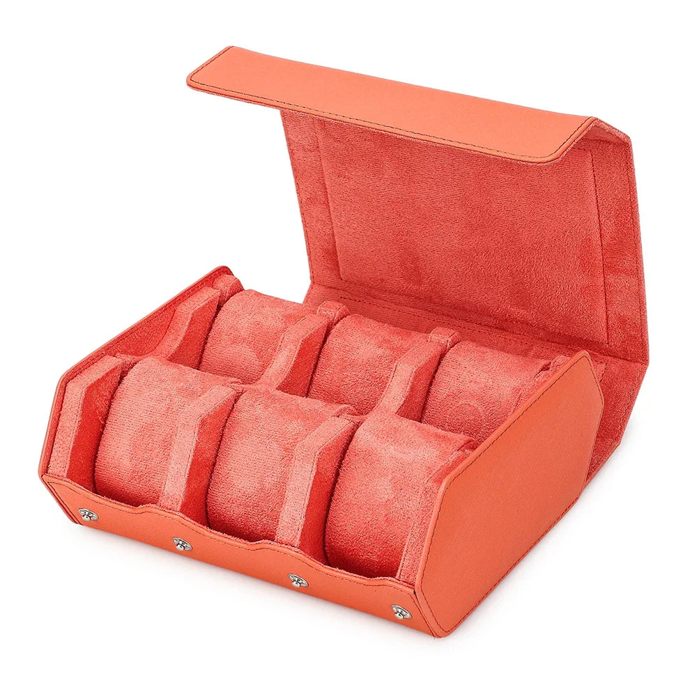 Genuine Leather Travel Watch Case - 6 or 8 Slot Organizer