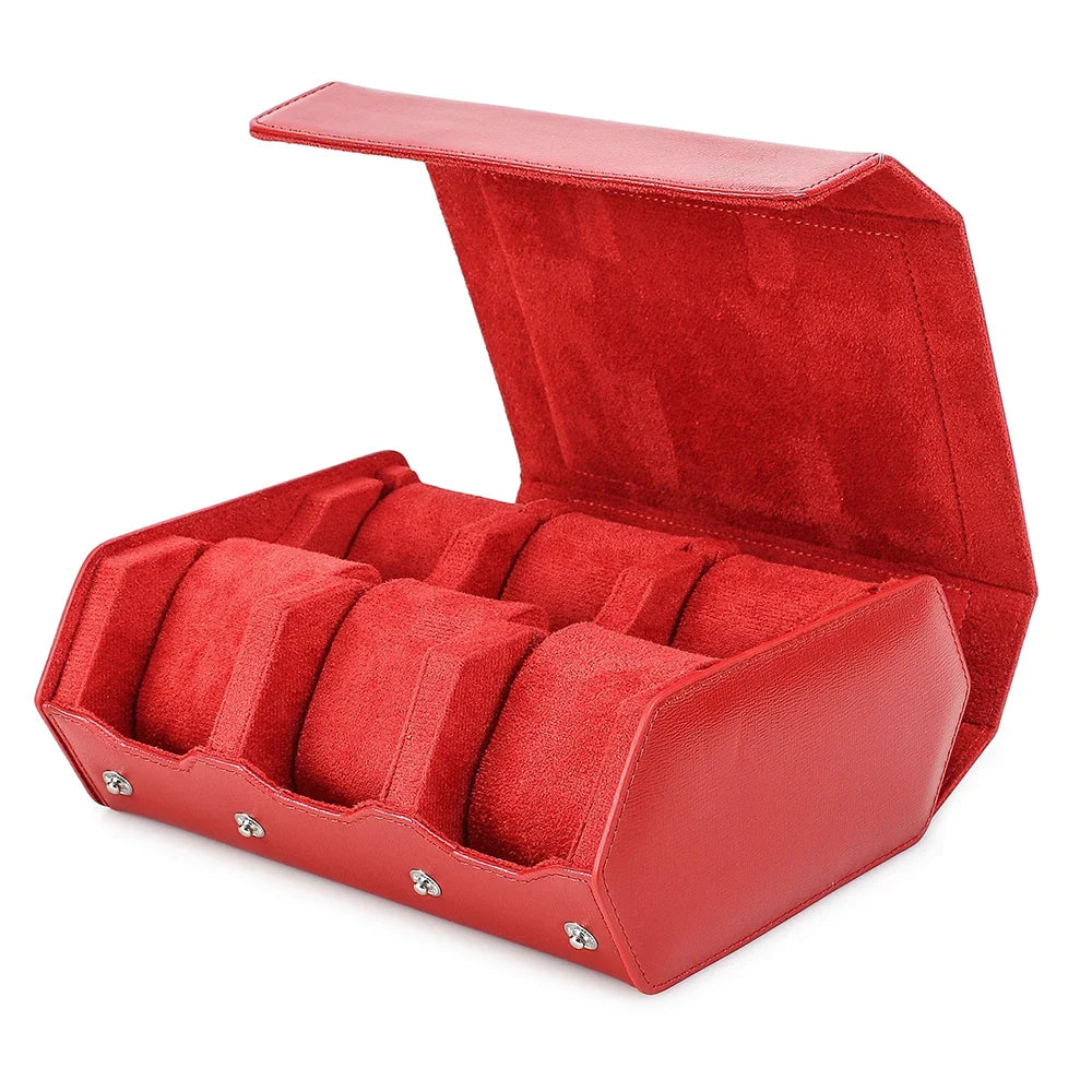 Genuine Leather Travel Watch Case - 6 or 8 Slot Organizer
