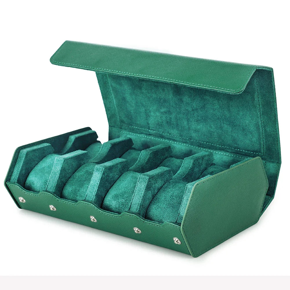Genuine Leather Travel Watch Case - 6 or 8 Slot Organizer