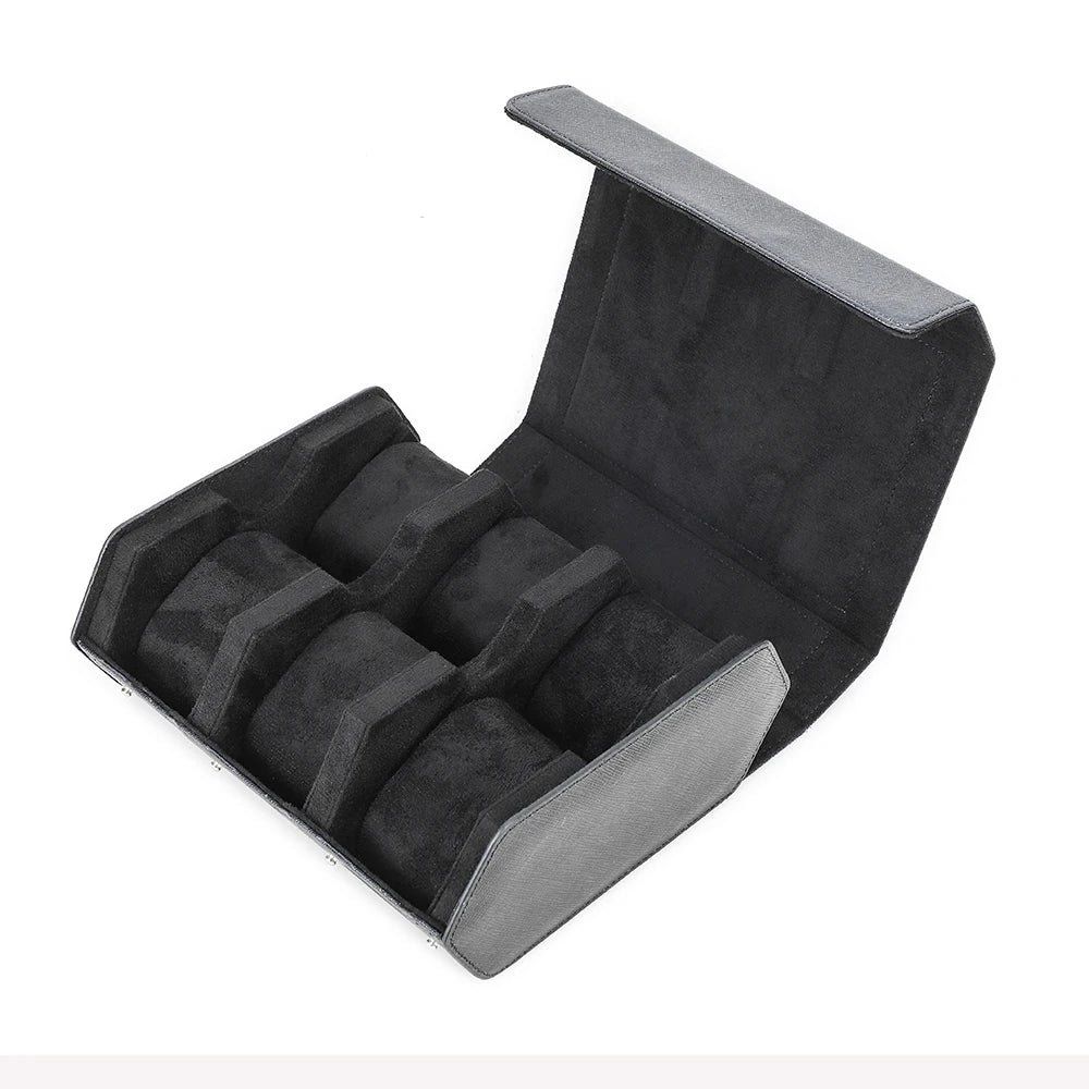 Genuine Leather Travel Watch Case - 6 or 8 Slot Organizer