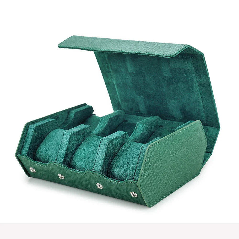 Genuine Leather Travel Watch Case - 6 or 8 Slot Organizer