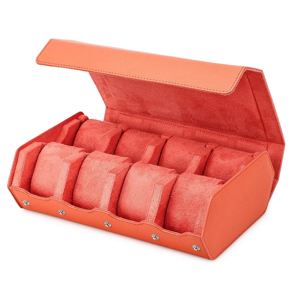 Genuine Leather Travel Watch Case - 6 or 8 Slot Organizer