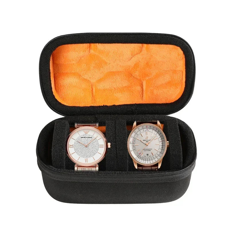 Travel Watch Case - Hard Shell with Fitted Pillow | Watch Storage