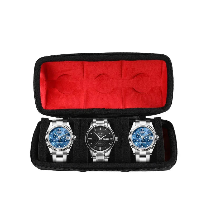 Travel Watch Case - Hard Shell with Fitted Pillow | Watch Storage