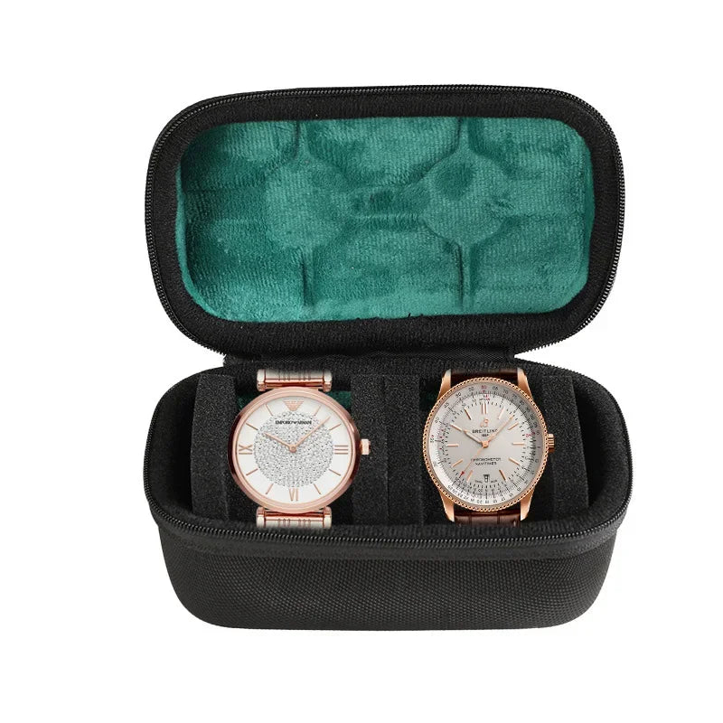 Travel Watch Case - Hard Shell with Fitted Pillow | Watch Storage