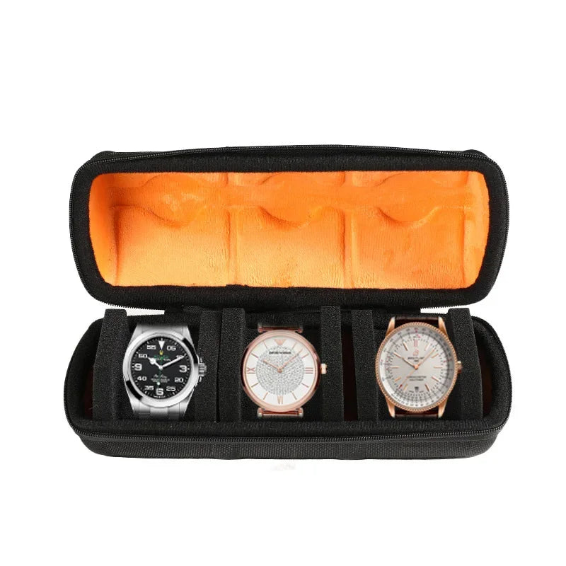 Travel Watch Case - Hard Shell with Fitted Pillow | Watch Storage