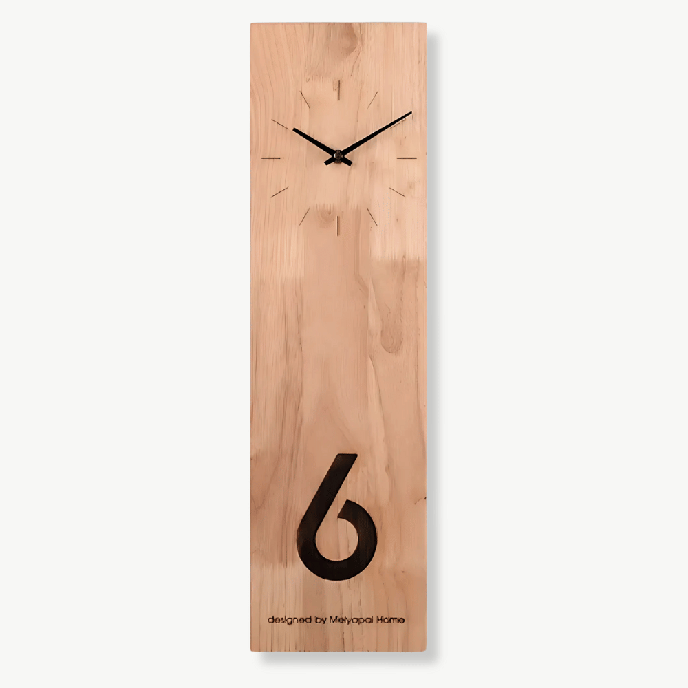 Natural bamboo wall clock with Japanese zen design on a white wall