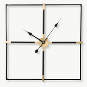 60 cm square minimalist black metal wall clock with analog hands
