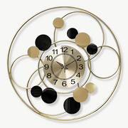 Gold circle design wall clock 60 cm metal dial front view