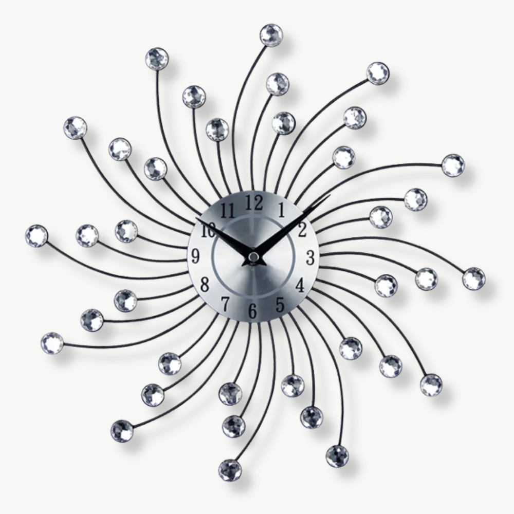 Diamond Stars geometric wall clock 13 inch transparent and plastic design