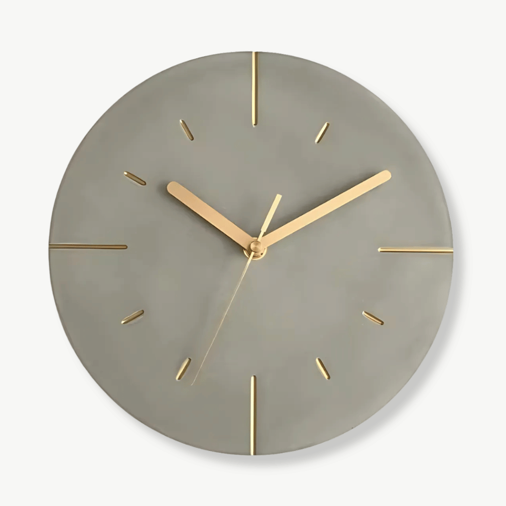 Frameless cement look wall clock in light gray, 30 cm diameter
