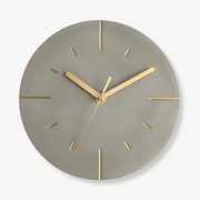 Frameless cement look wall clock in light gray, 30 cm diameter