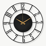 Modern black bamboo wall clock with matte finish, 12 inch round dial