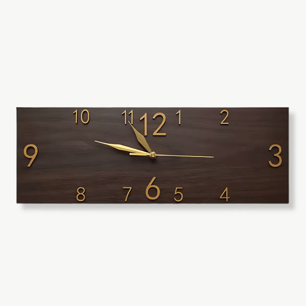 Rectangular Wood-Look Wall Clock - European Style
