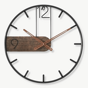 Industrial metal wall clock with circular iron frame and antique finish, 16 inches