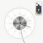LED backlit wall clock with warm glow on living room wall