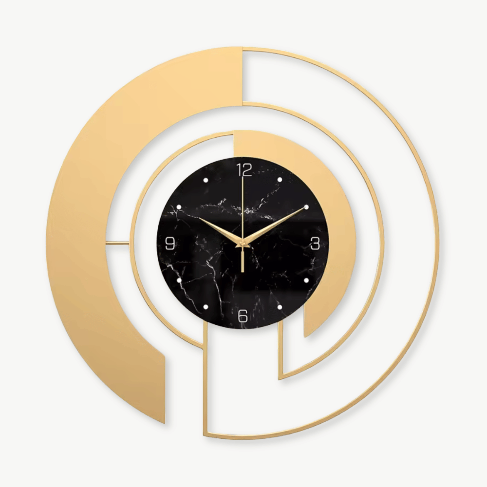 Prestige Circle Wall Clock in black metal and acrylic, 18 inch diameter
