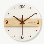Japanese style bamboo and acrylic wall clock 40 cm on a white wall