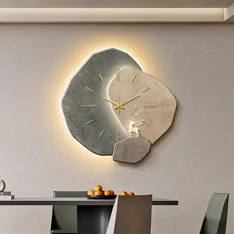 Silent quartz LED wall clock minimalist design detail