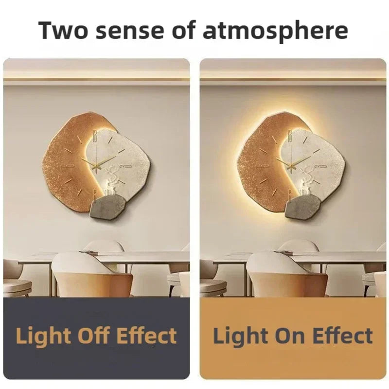 Modern LED Wall Clock - Warm Light Glow | Silent Quartz Movement
