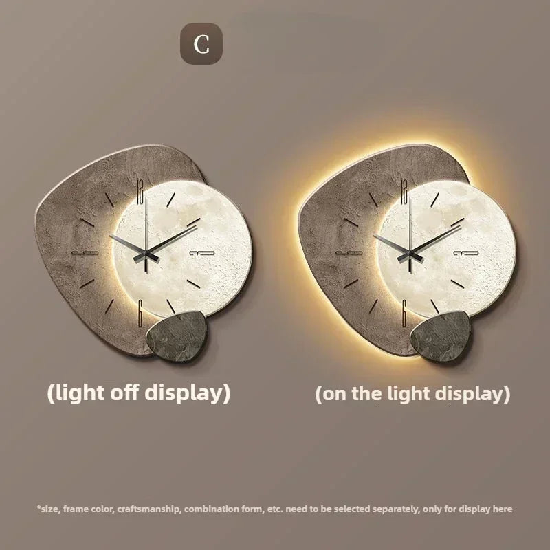 Modern LED Wall Clock - Warm Light Glow | Silent Quartz Movement